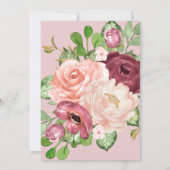 baby shower voor bloemkalligrafie per post uitnodi (Achterkant)