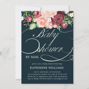 baby shower voor bloemkalligrafie per post uitnodi