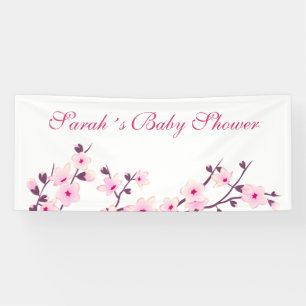Baby shower voor bloesems en torenbloesems spandoek