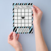 Baby shower voor Blue and Black Stripe Boy Flyer (Hand)
