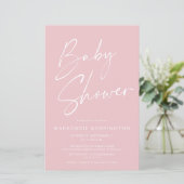 Baby shower voor Blush Pink Simple Script (Staand voorkant)