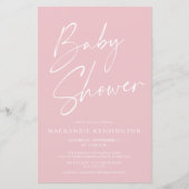 Baby shower voor Blush Pink Simple Script (Voorkant)