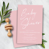 Baby shower voor Blush Pink Simple Script