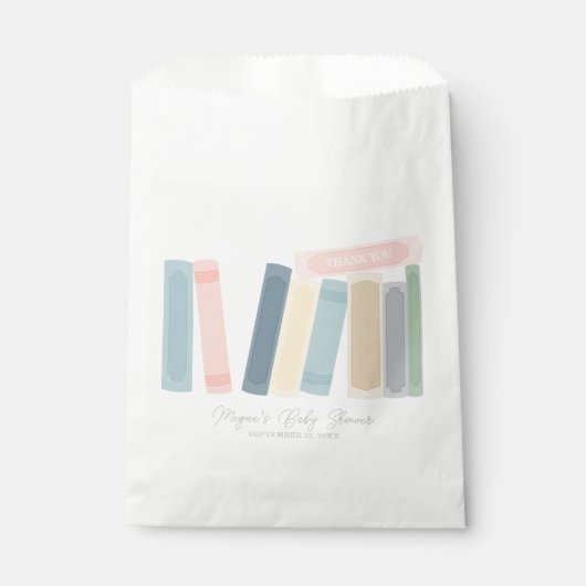 Baby shower voor boeken bedankzakje (Voorkant)
