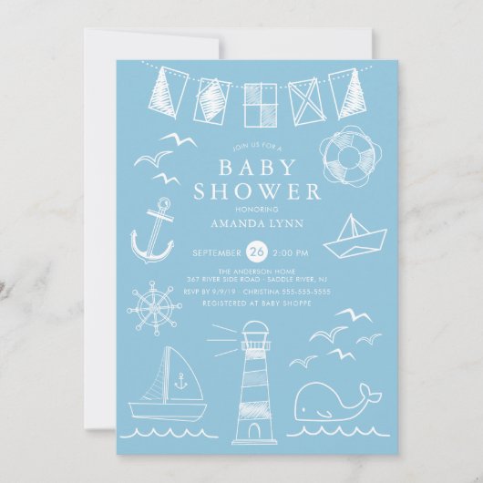 Baby shower voor bootbootjongen kaart (Voorkant)