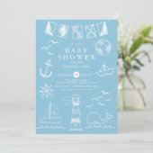 Baby shower voor bootbootjongen kaart (Staand voorkant)