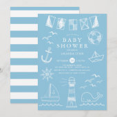 Baby shower voor bootbootjongen kaart (Voorkant / Achterkant)