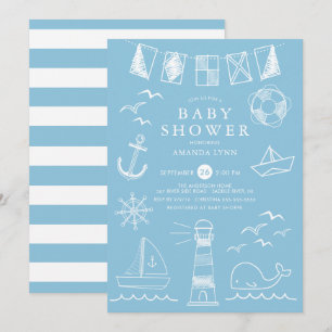 Baby shower voor bootbootjongen kaart