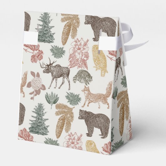 Baby shower voor  bosdieren bedankdoosjes (Achterkant)