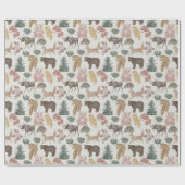 Baby shower voor  bosdieren cadeaupapier (Vlak)