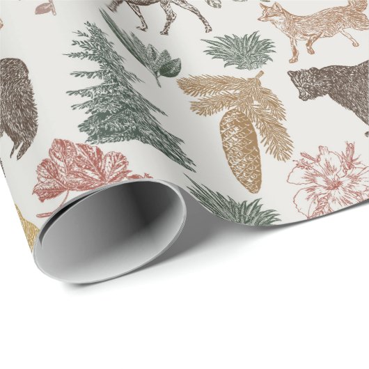 Baby shower voor  bosdieren cadeaupapier (Rol Hoek)