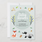 Baby shower voor bosdieren in de Cute Rustic Woodl Kaart (Voorkant)