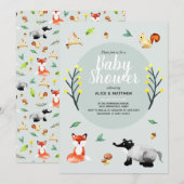 Baby shower voor bosdieren in de Cute Rustic Woodl Kaart (Voorkant / Achterkant)