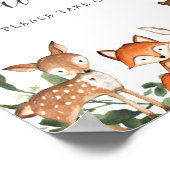 Baby shower voor bosdieren poster (Hoek)