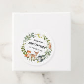 Baby shower voor bosdierentuin bedankjes labels (In situ)