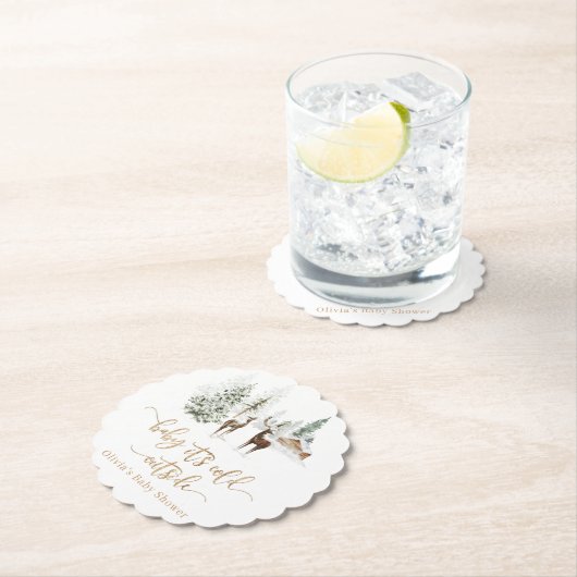 Baby shower voor bosherten kartonnen onderzetters (Insitu)