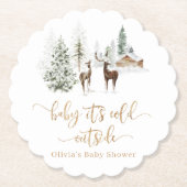 Baby shower voor bosherten kartonnen onderzetters (Voorkant)