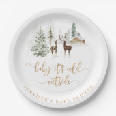 Baby shower voor bosherten papieren bordje (Voorkant)
