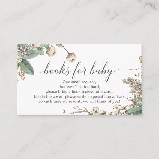  Baby shower voor botanische boekaanvraag Informatiekaartje (Voorkant)