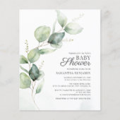 Baby shower voor botanische Eucalyptus Greenery (Voorkant)
