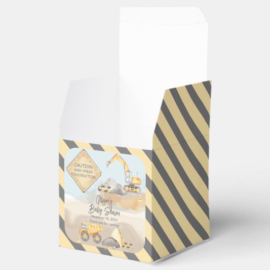 Baby shower voor bouwafval bedankdoosjes (Geopend)