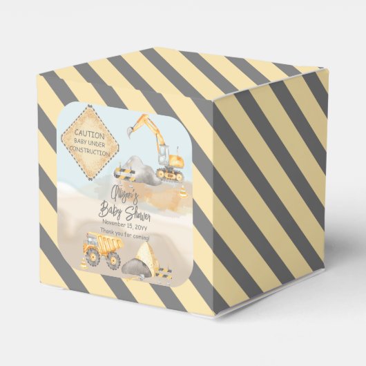 Baby shower voor bouwafval bedankdoosjes (Achterkant)