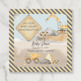 Baby shower voor bouwafval bedankjes labels