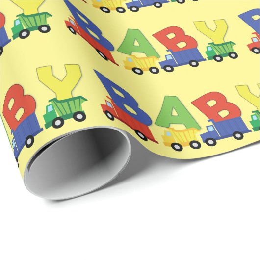 Baby shower voor bouwafval cadeaupapier (Rol Hoek)