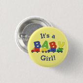 Baby shower voor bouwafval ronde button 3,2 cm (Voorkant /achterkant)