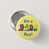 Baby shower voor bouwafval ronde button 3,2 cm (Voorkant /achterkant)