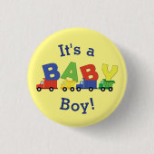 Baby shower voor bouwafval ronde button 3,2 cm (Voorkant)