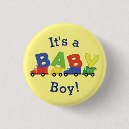 Baby shower voor bouwafval ronde button 3,2 cm