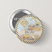 Baby shower voor bouwafval ronde button 5,7 cm (Voorkant /achterkant)