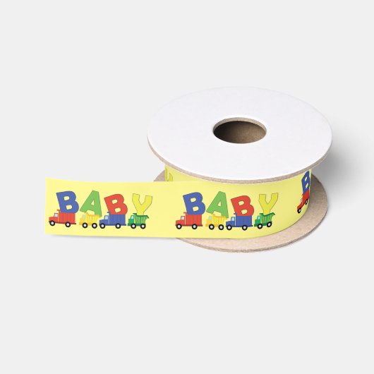 Baby shower voor bouwafval satijnen lint (Spoel)