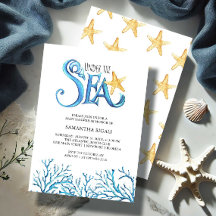 Baby shower voor BoyInvitations Waterverf Zee