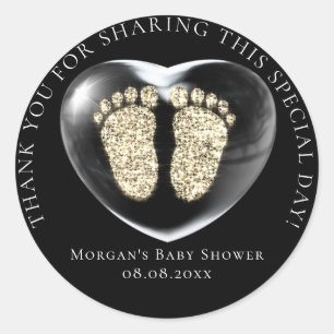 Baby shower voor bubbelsteentjes ronde sticker