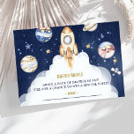 Baby shower voor buitenruimtectoren - Draagtas met Informatiekaartje<br><div class="desc">Outer Space Boys Baby shower Luier Raffle Ticket Behuizing Kaart</div>