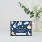 Baby shower voor buitenruimtectoren - Draagtas met Informatiekaartje (Staand voorkant)