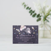 Baby shower voor buitenruimtectoren - Draagtas met Informatiekaartje (Staand voorkant)