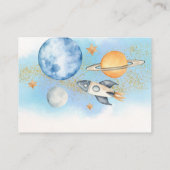 Baby shower voor buitenruimtectoren - Draagtas met Informatiekaartje (Achterkant)