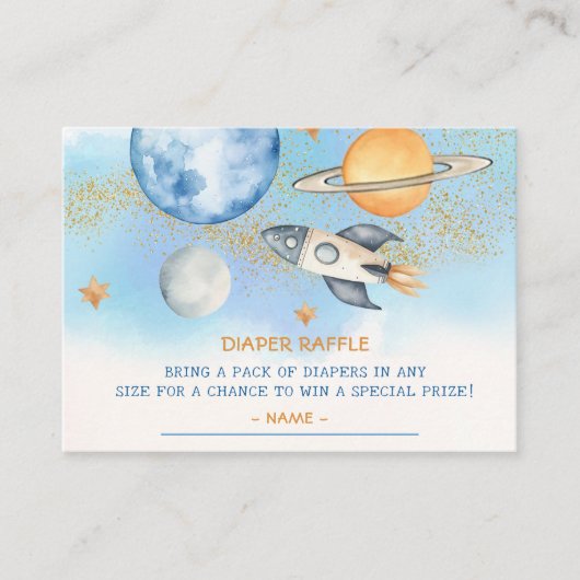 Baby shower voor buitenruimtectoren - Draagtas met Informatiekaartje (Voorkant)