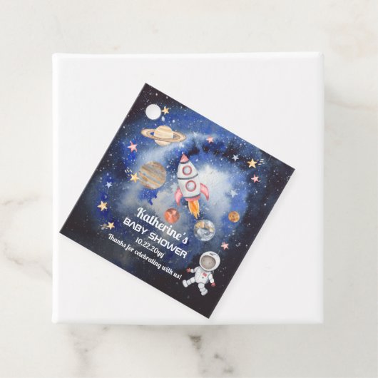 Baby shower voor buitenruimteschakelaars bedankjes labels (In situ)