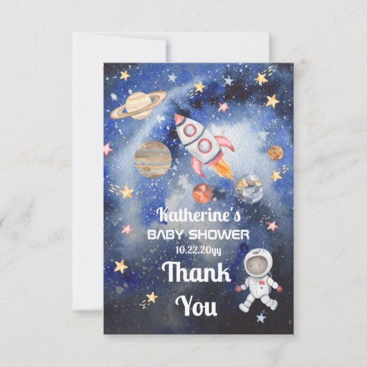 Baby shower voor buitenruimteschakelaars bedankkaart (Voorkant)