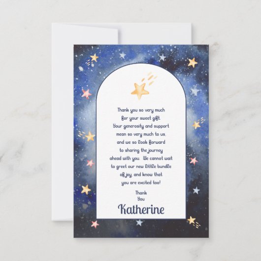 Baby shower voor buitenruimteschakelaars bedankkaart (Achterkant)