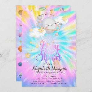 Baby shower voor buitenruimtespanning kaart