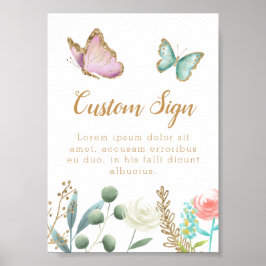 Baby shower voor Butterfly Garden - Aangepast teke Poster