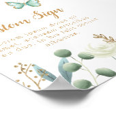 Baby shower voor Butterfly Garden - Aangepast teke Poster (Hoek)