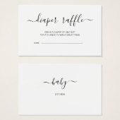 Baby shower voor calligrafie luierraffle Kaart (Voorkant /achterkant)