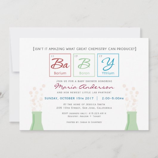Baby shower voor chemie kaart (Voorkant)