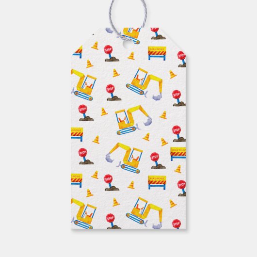 Baby shower voor de bouw cadeaulabel (Achterkant)